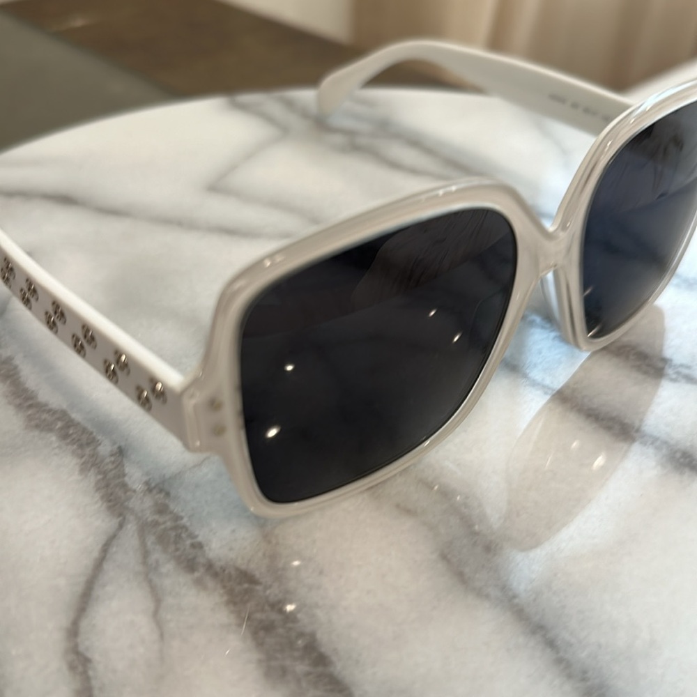 Azzedine Alaïa AA0037S White/Smoke Perforated Square Sunglasses - Picture 5 of 8